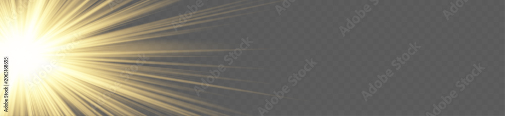 Naklejka premium Bright lens flare png with glitter shine, radiant beams and sparkling highlights, abstract background with glowing illumination and festive energy design