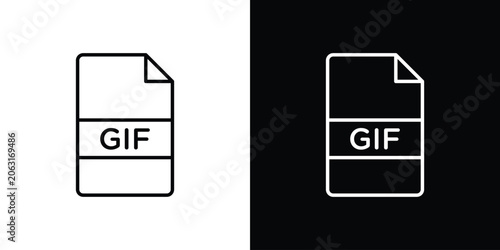 Φωτογραφία Gif icon in vector. Logotype icons