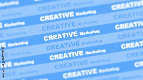 Creative Marketing text animation blue background loop kinetic typography 4K