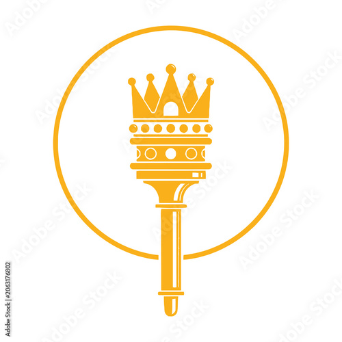Bild auf Leinwand Golden torch with crown icon symbol luxury
