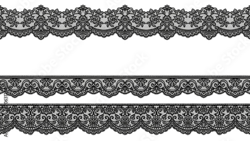 Vintage Lace Borders Collection Seamless Floral Wedding Lace Pattern Vector Set