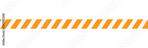 Orange diagonal stripe border. Warning hazard tape pattern. Safety construction stripe banner. Industrial caution line design isolated on transparent background