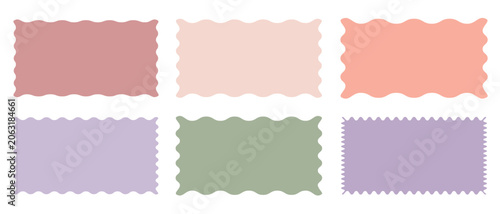 Foto Set of zigzag edge frames rectangle shape frame