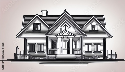 one line logo design real estate house market image with white background
