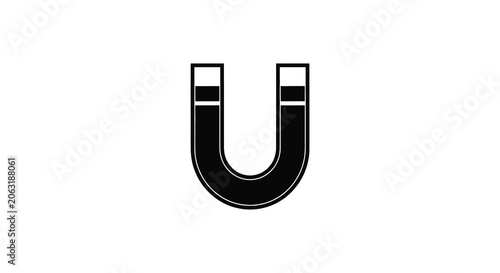 Fotografía Horseshoe magnet silhouette on a white background