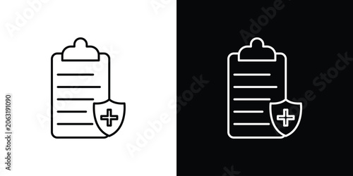 Photos Health insurance icon symbol black illustration set