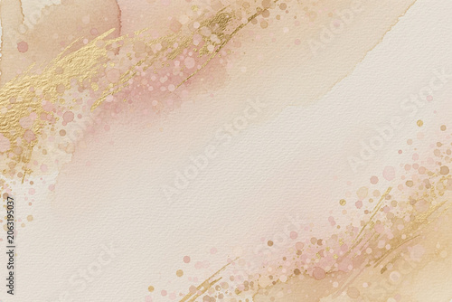 Confetti Splash Watercolor Risograph Wedding Background, Champagne Blush Ivory.