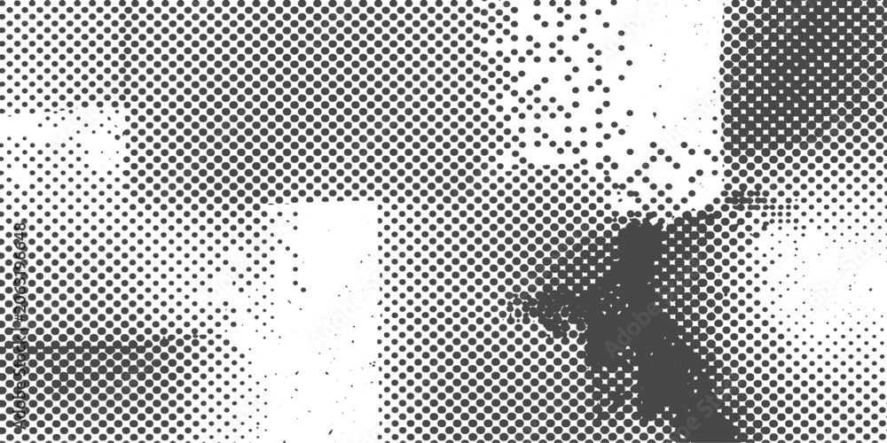 Fototapeta premium Retro Halftone Distress Texture: Abstract comic dot background with grunge overlay and vintage print effect