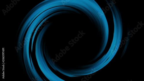 Business neon aqua ring animation featuring glowing spiral tunnel, abstract swirl circle, radial rotating light effect, alpha channel background, futuristic technology design.