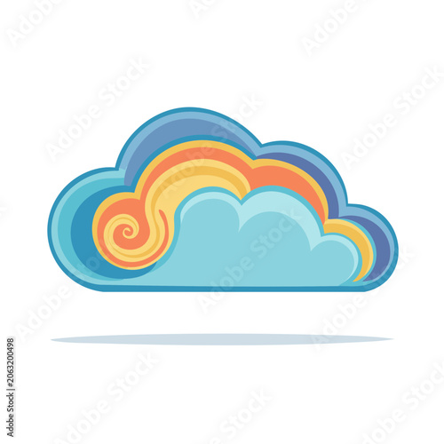 Colorful Cloud with Swirling Spiral Design