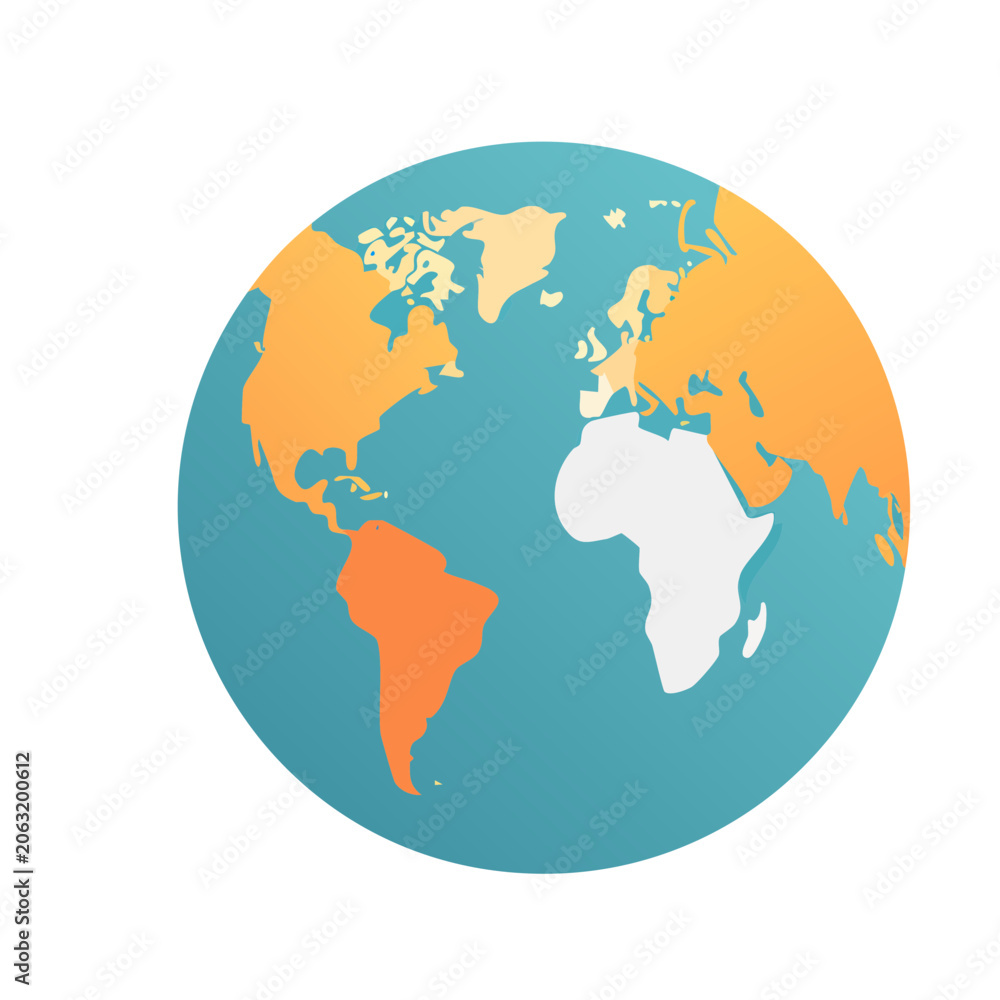 Obraz premium Flat design world globe illustration