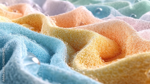 Soft pastel fabric waves gently undulate