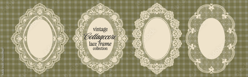 Fotografie Oval lace frame set