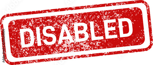 Valokuva Red 'disabled' stamp with stars accessibility and status indication graphic