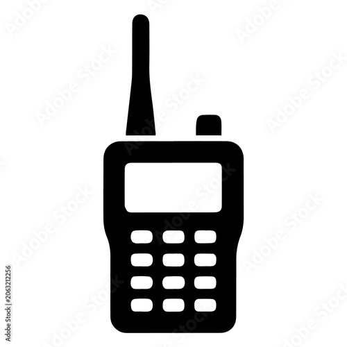 Fotografie Handheld two-way radio walkie talkie communication icon with communication porta