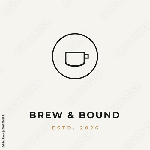 Minimalist geo line logo design