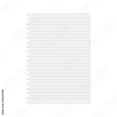 Foto Blank Lined Spiral Notebook Paper Sheet Realistic Template for Notes and Journal