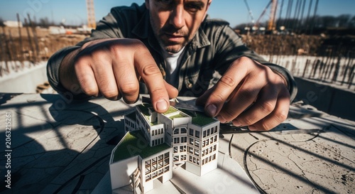 Architectial Model Building And Construction Planning On Site