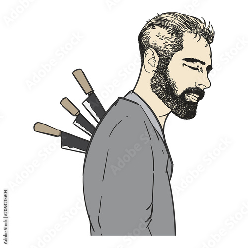 Foto Png Stab in the back illustration element, transparent background