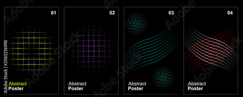 Abstract Line Art Poster Set, Minimal Geometric Linear Design Collection, Modern Monoline Shapes and Contemporary Graphic Backgrounds, Elegant Black and White Wall Art Templates