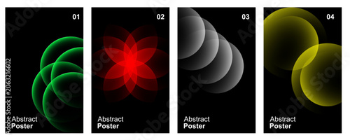 Abstract Cover Template Collection, Vibrant Gradient Spheres and Round Shapes, Futuristic Glossy Backgrounds, Creative Modern Graphic Design Vector Illustrations