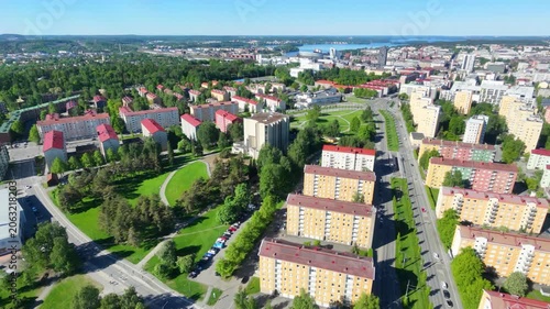 Aerial Drone View of Modern Urban Environment