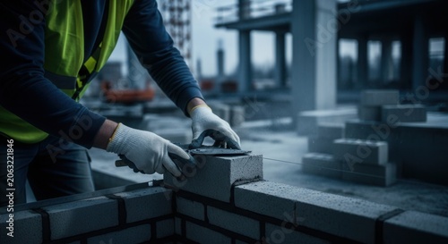 Constructing A New Foundation With Expert Masonry Skills During Daylight