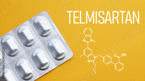 Принти на полотні Telmisartan medication concept for hypertension treatment, cardiovascular health