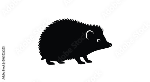 Konstfotografi Hedgehog Silhouette Against A White Background Silhouette