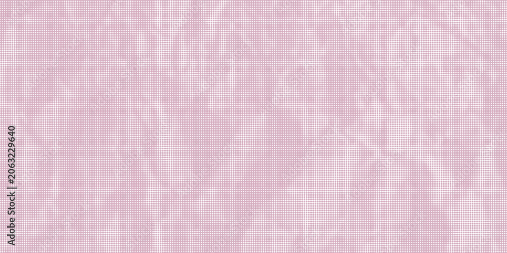 Fototapeta premium Wrinkled paper texture pattern with pink halftone. Dot gradient effect vector background. Trendy overlay print.