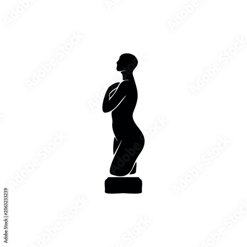 Woman body sculpture silhouette icon vector illustration.
