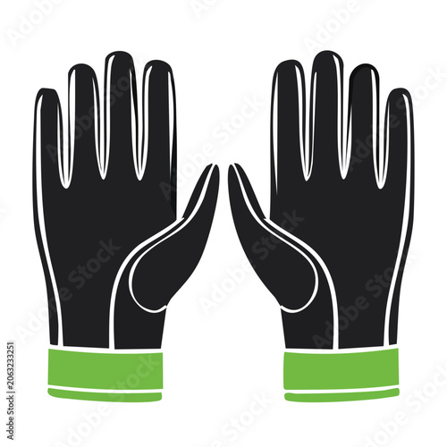 Black and green flat design hands icon with transparent background