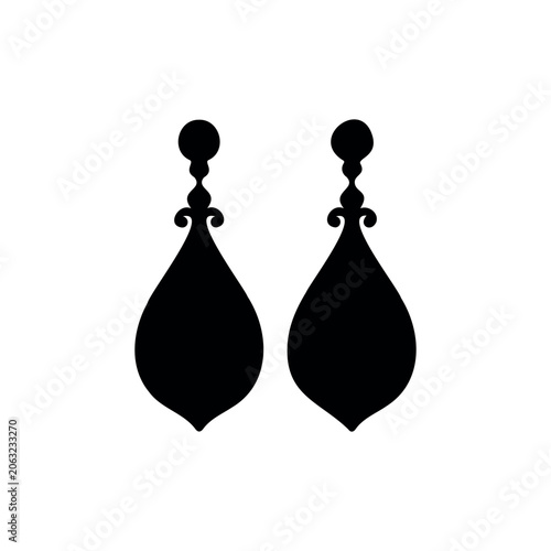 Earrings silhouette icon vector illustration.

