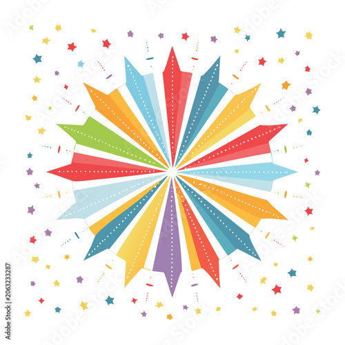 Colorful geometric starburst vector design