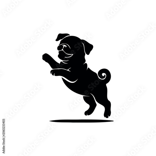 Puppy silhouette icon vector illustration.

