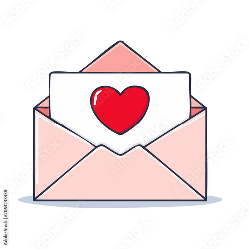 Pink gift box with red heart vector
