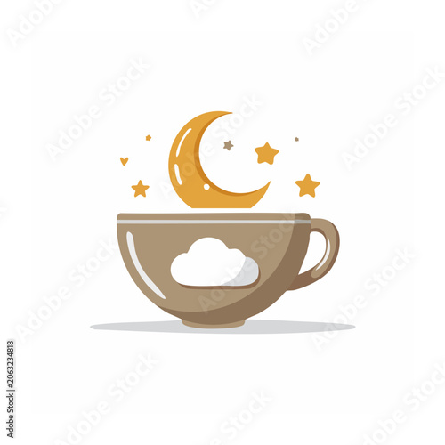Golden trophy cup with stars flat design