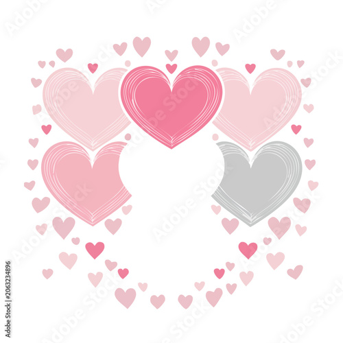 Pink heart swirls vector design