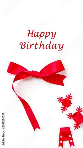 The Mockup A Red Ribbon Bow A White Background
