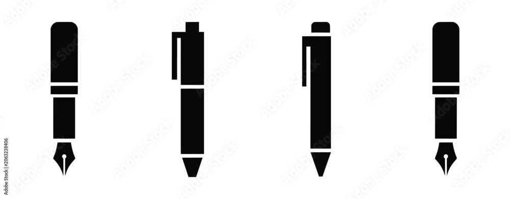 Obraz premium Fountain Pen Writing Instruments Featuring Elegant Pens, Calligraphy Tools, and Stationery Supplies for Creative and Office Design