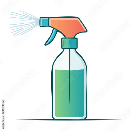 Flat design spray bottle with liquid illustration