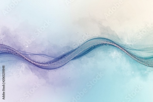 Pastel blue purple lilac lavender green turquoise agua teal yellow beige white abstract background. Color gradient ombre. Noise grain granular particle spray. Line wave. Light soft pale. Metallic foil