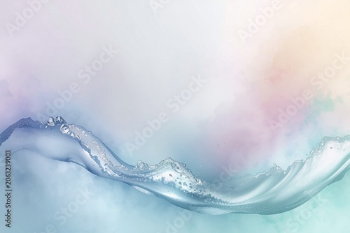Pastel blue purple lilac lavender green turquoise agua teal yellow beige white abstract background. Color gradient ombre. Noise grain granular particle spray. Line wave. Light soft pale. Metallic foil