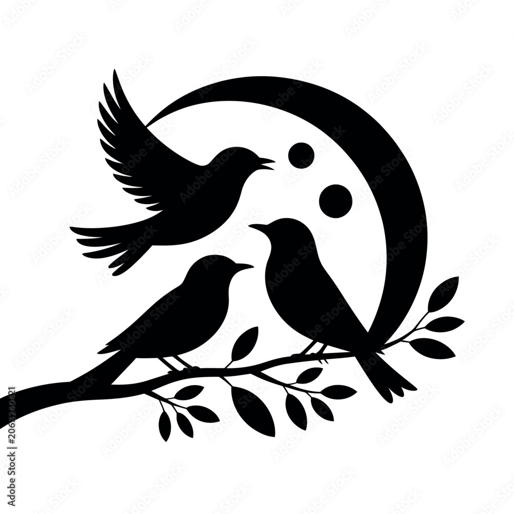Fototapeta premium very-simple-new-style-birds-on-branch-wi_iD1CZZLeQse-AfIHQGZX2A_qszQf22wSx-aBzhiLPZFKg.eps