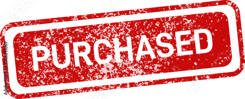 Foto Purchased stamp graphic red circular seal with stars for transaction confirmatio