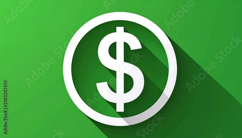 A green background with a white dollar sign in a circle