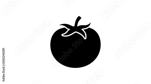 Принти на полотні Tomato Silhouette On White Background Simple Black Shape