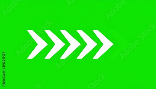 A green background with white arrows pointing right