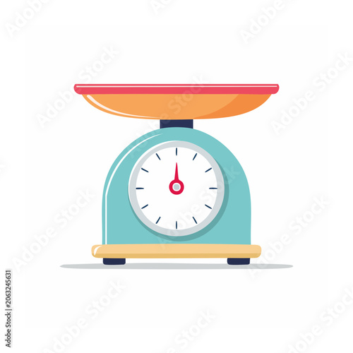 Flat design 3D alarm clock with orange top