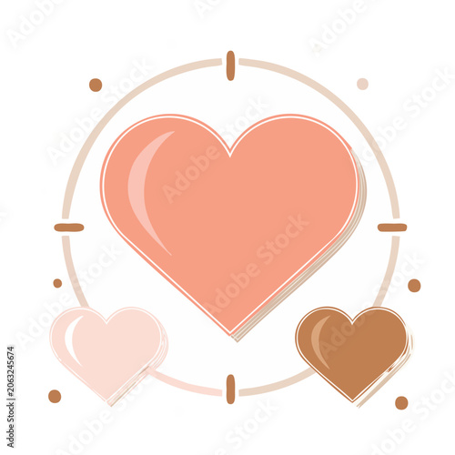 Flat design heart with arrow target